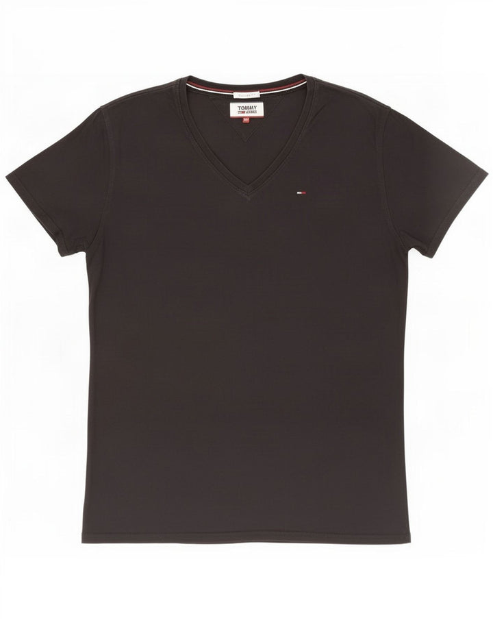 Tricou Tommy Hilfiger pentru bărbați, cu croiala normală, top mediu din bumbac negru