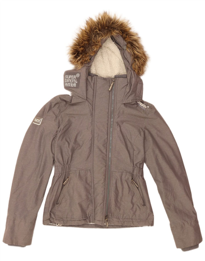 Superdry Windattacker Graphic Windbreaker Jacket pentru femei UK 10 Small Gri