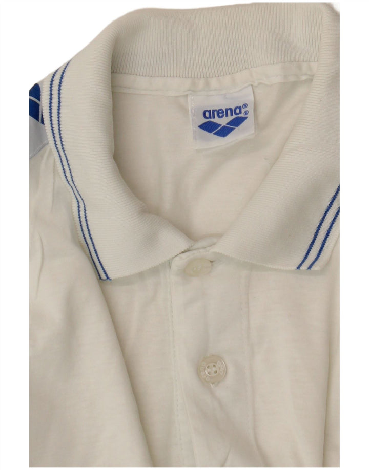 Tricou polo grafic pentru bărbați Arena, alb mediu