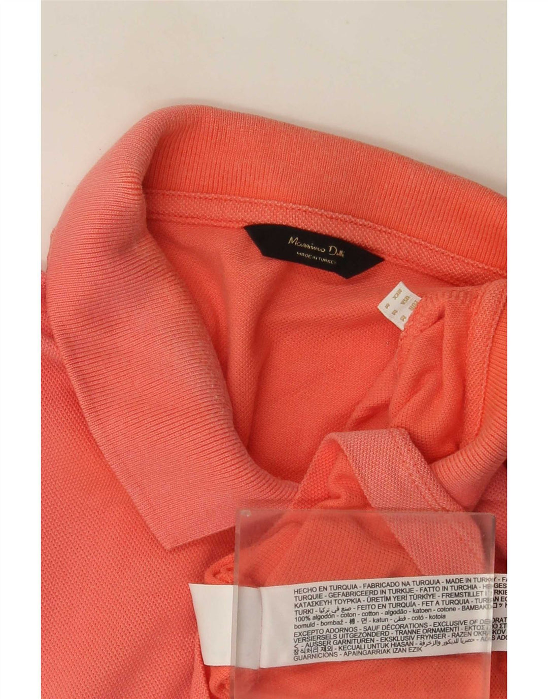 Tricou polo Massimo Dutti pentru bărbați, bumbac portocaliu mediu