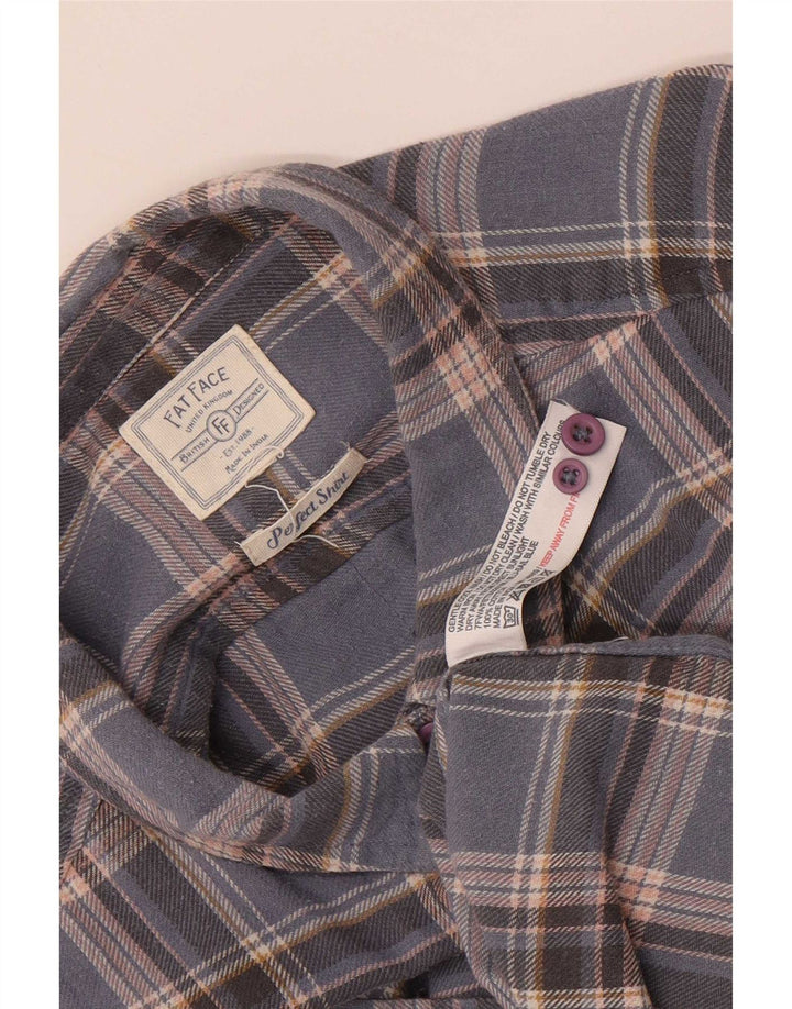 Cămașă de flanel pentru femei Fat Face UK 12 Medium Blue Check Bumbac