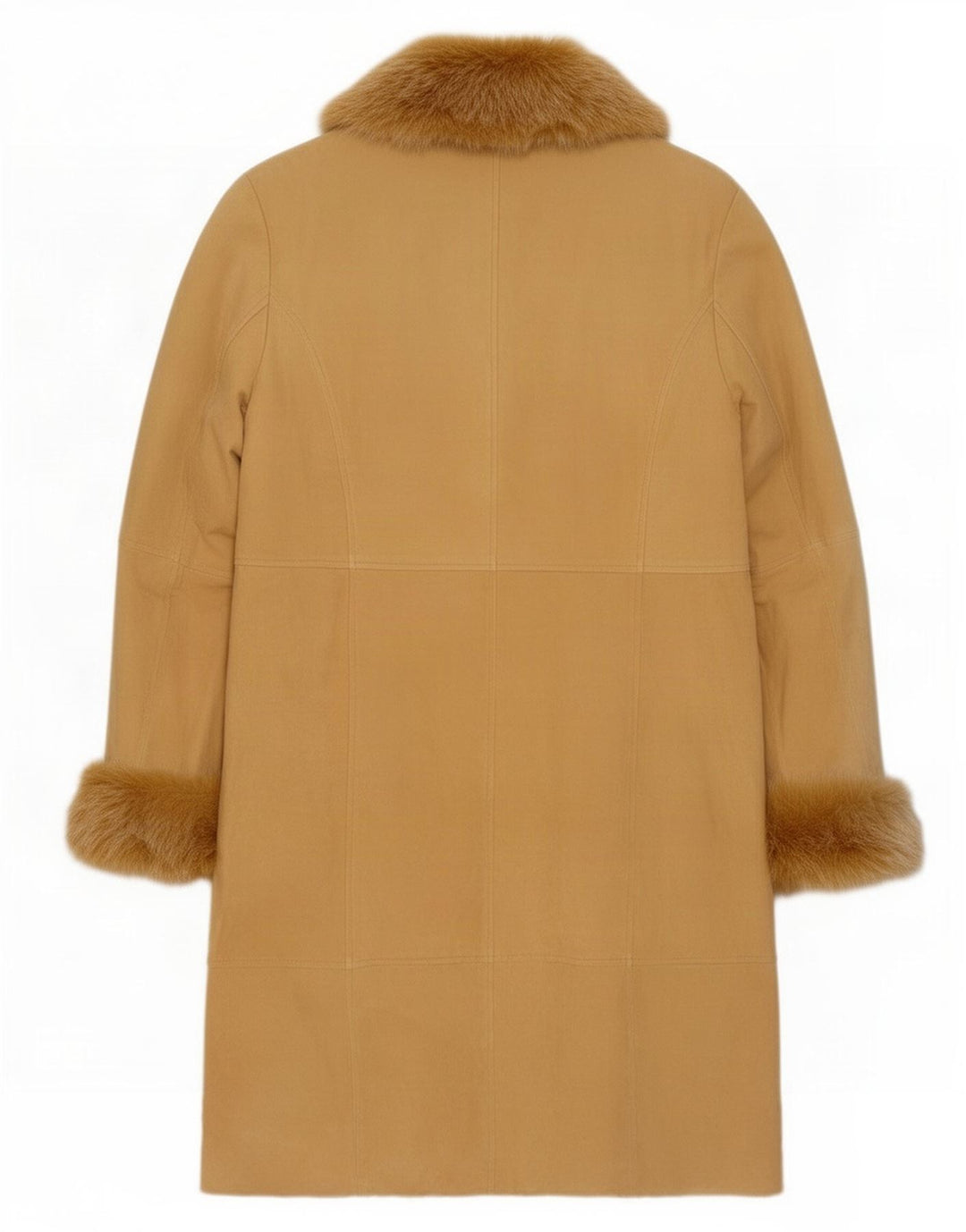 Pardesiu vintage de damă din piele intoarsa EU 38 Medium Beige Piele