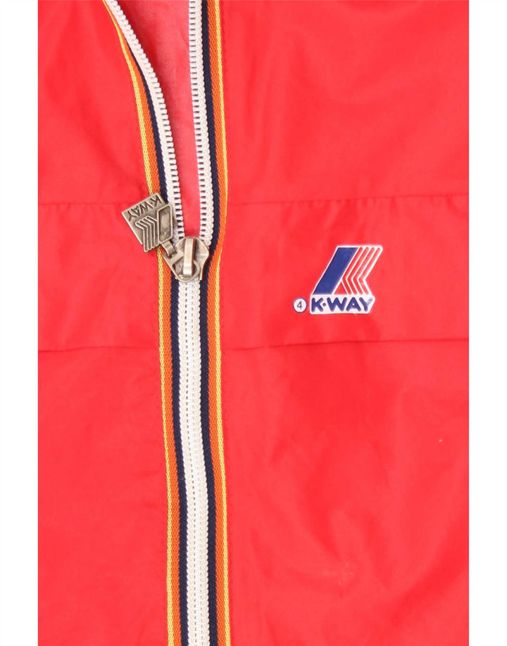 Jachetă de ploaie cu glugă pentru femei K-Way UK 14 Medium Red