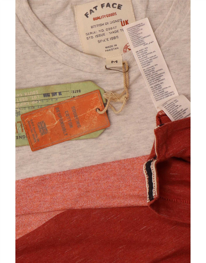 Tricou pentru bărbați Fat Face Top Bumbac cu dungi roșii medii