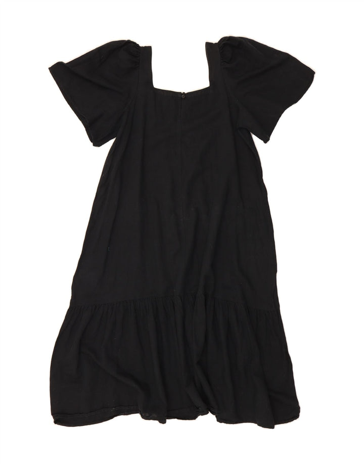 PHASE EIGHT Womens A-Line Dress UK 12 Medium Black Cotton Vintage Phase Eight and Second-Hand Phase Eight from Messina Hembry 