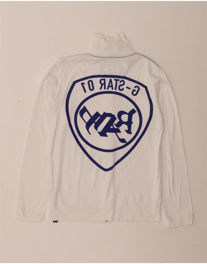 Jachetă de top pentru trening G-STAR pentru femei, UK 10, bumbac alb mic