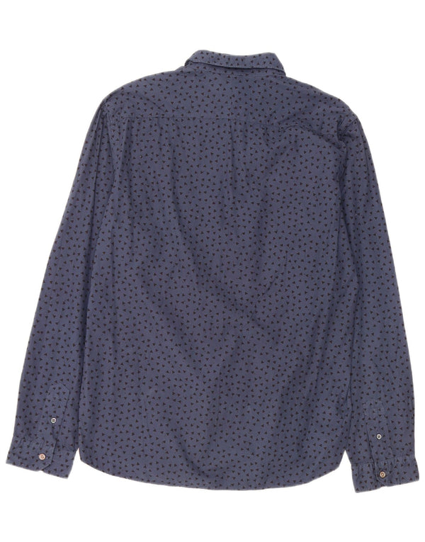 Paul Smith Mens Tailored Fit Shirt Large Navy Blue Geometric Cotton