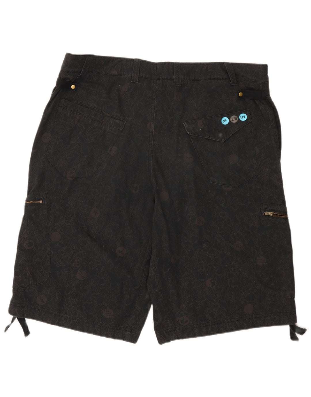 Pantaloni scurti cargo NIKE pentru bărbați XL W38, bumbac floral negru