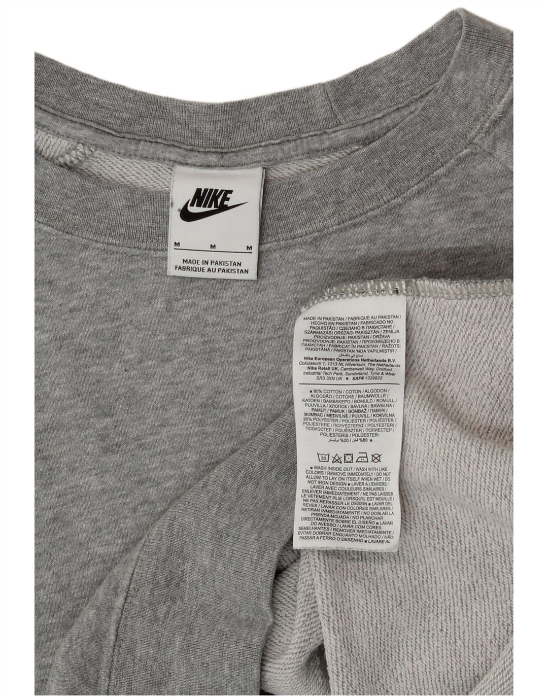 Pulover Nike pentru femei, cu tăiere lentă, UK 12, bumbac gri mediu
