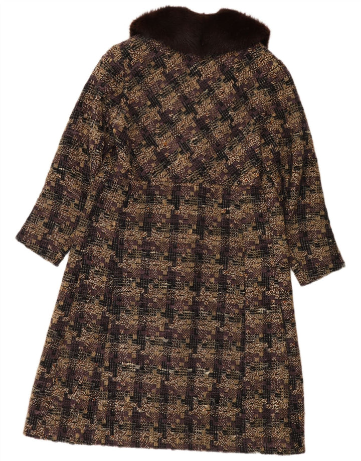 VINTAGE Pardesiu pentru femei UK 14 Medium Multicolor Check