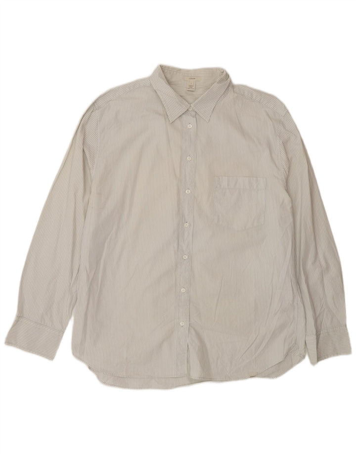 Cămașă pentru bărbați J. Crew, mare, albă, cu dungi din bumbac