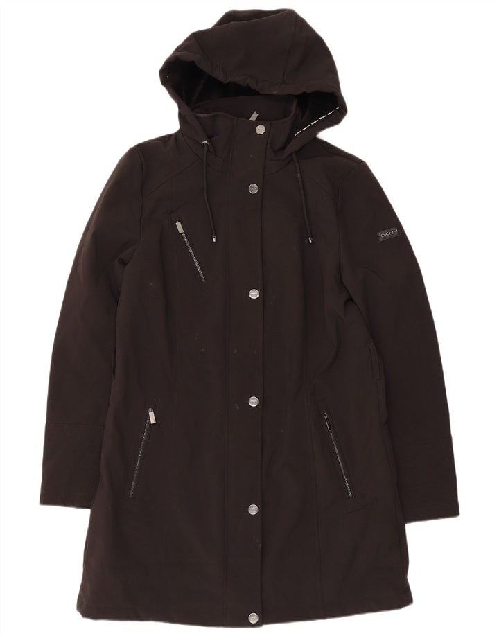 Jachetă parka cu glugă pentru femei Dkny UK 12 Poliester mediu negru