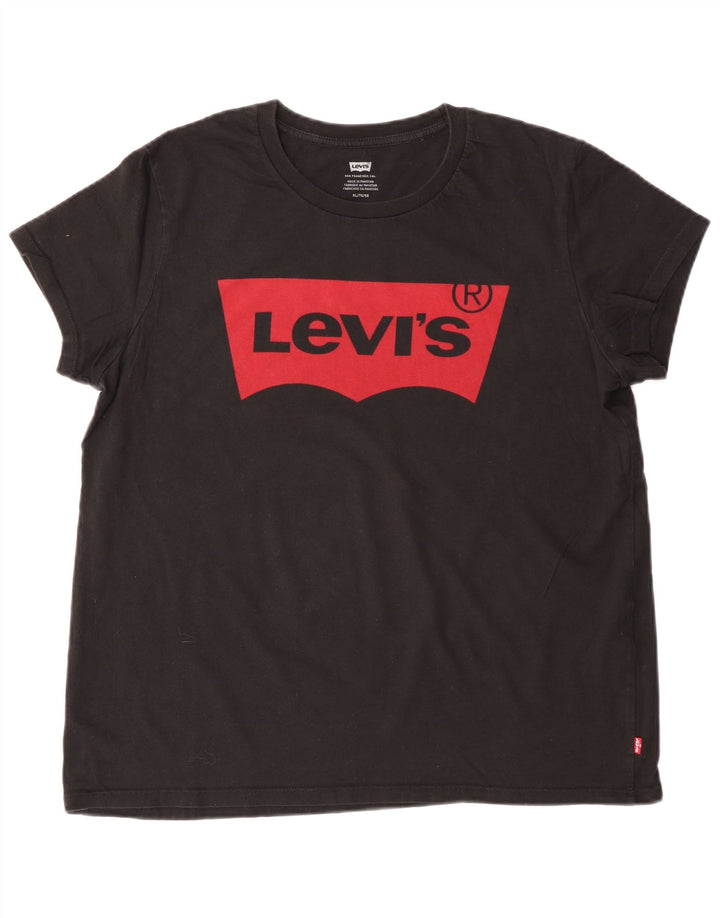 Tricou cu grafic pentru femei LEVI'S Top UK 18 XL Negru