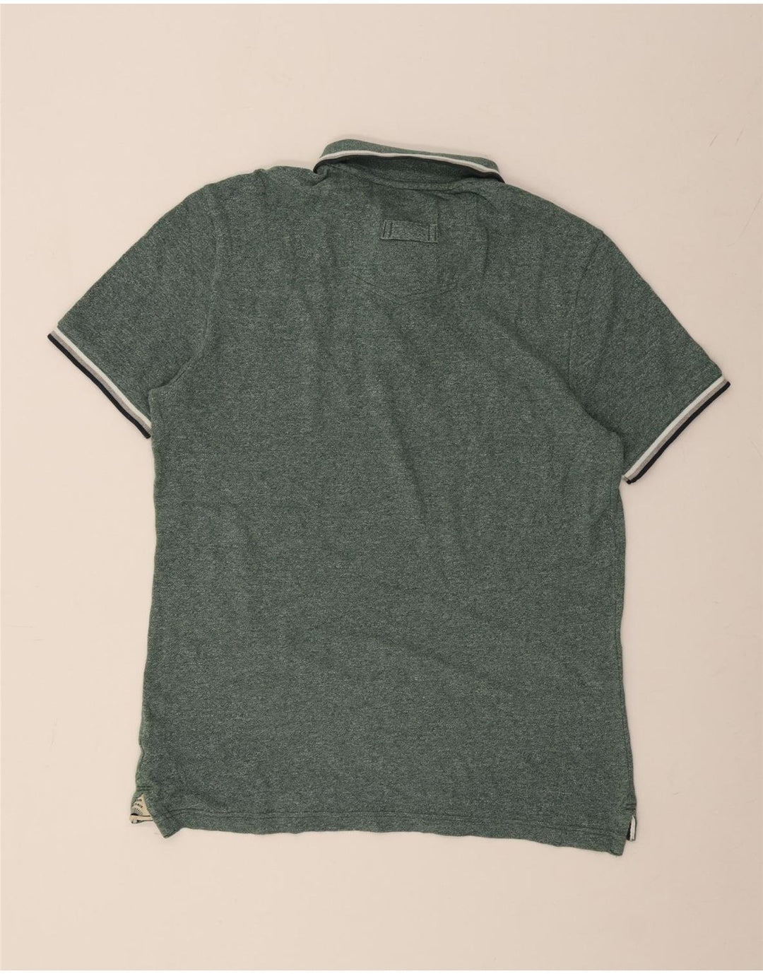 FAT FACE Tricou polo pentru bărbați, bumbac cu dungi verzi medii