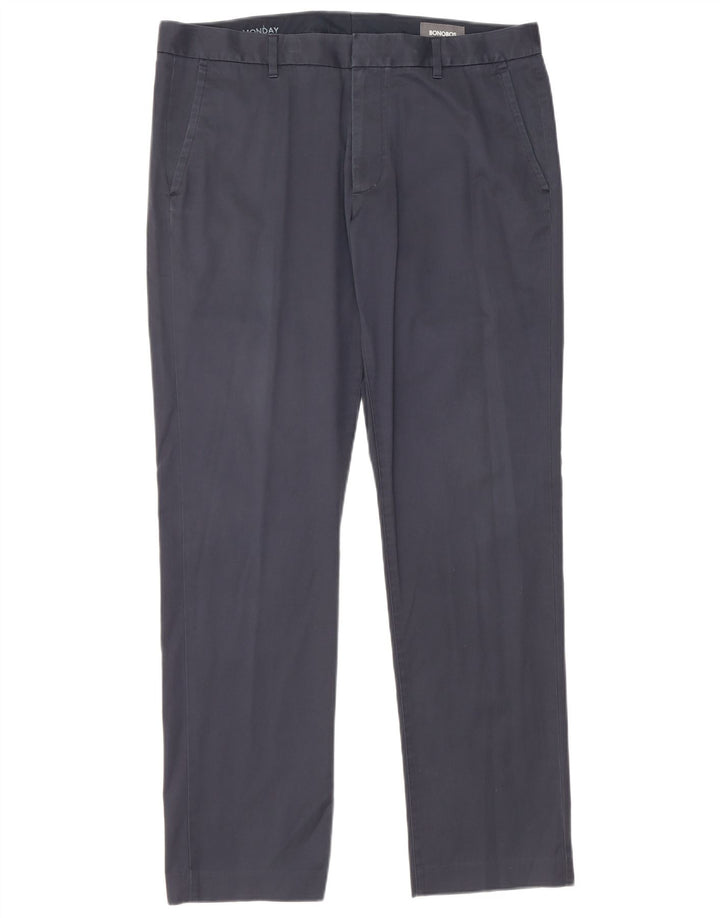 BONOBOS Pantaloni chino drept pentru bărbați Monday L35 L32 Bumbac bleumarin