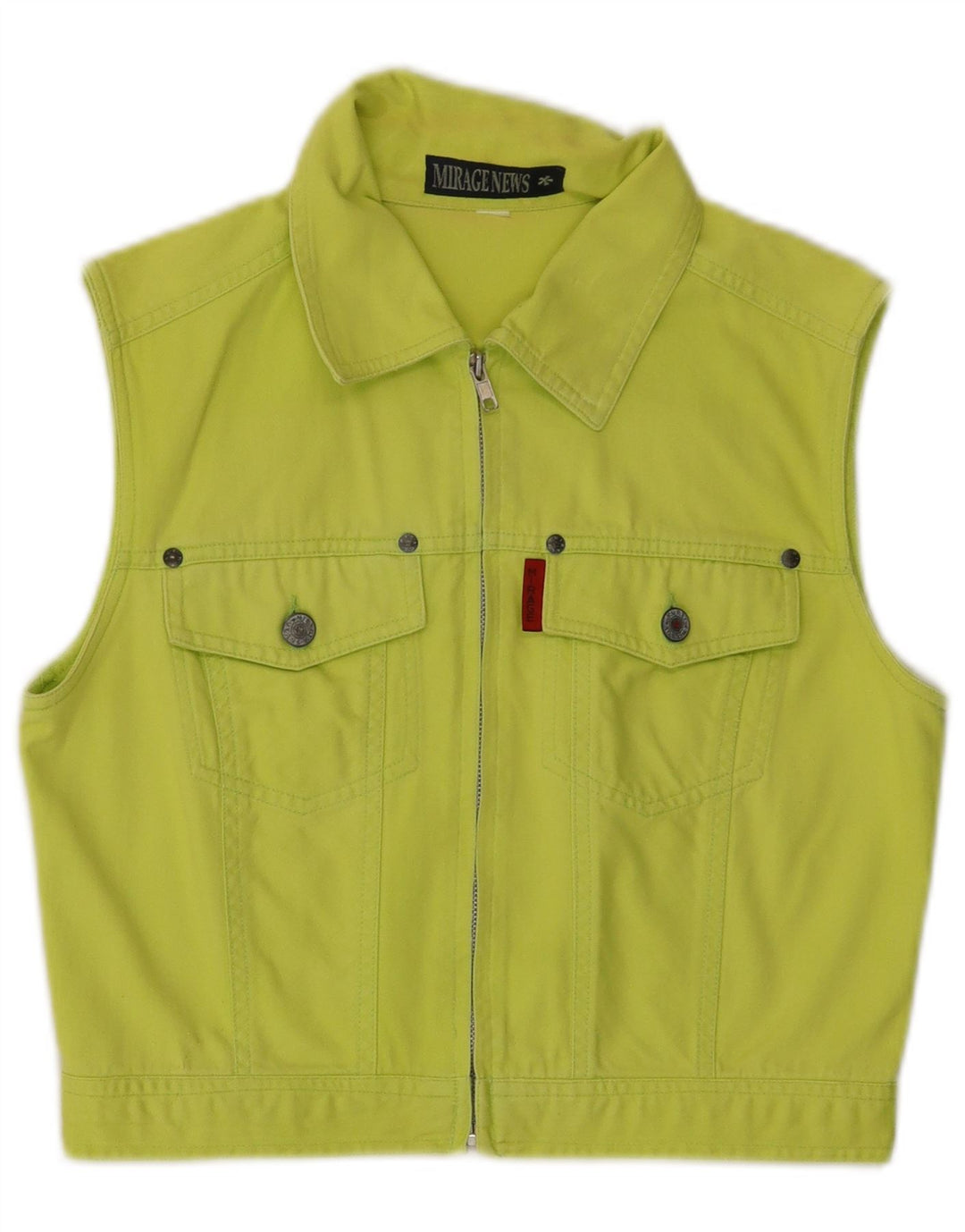 Gilet pentru femei Mirage Crop Denim UK 12, bumbac verde mediu