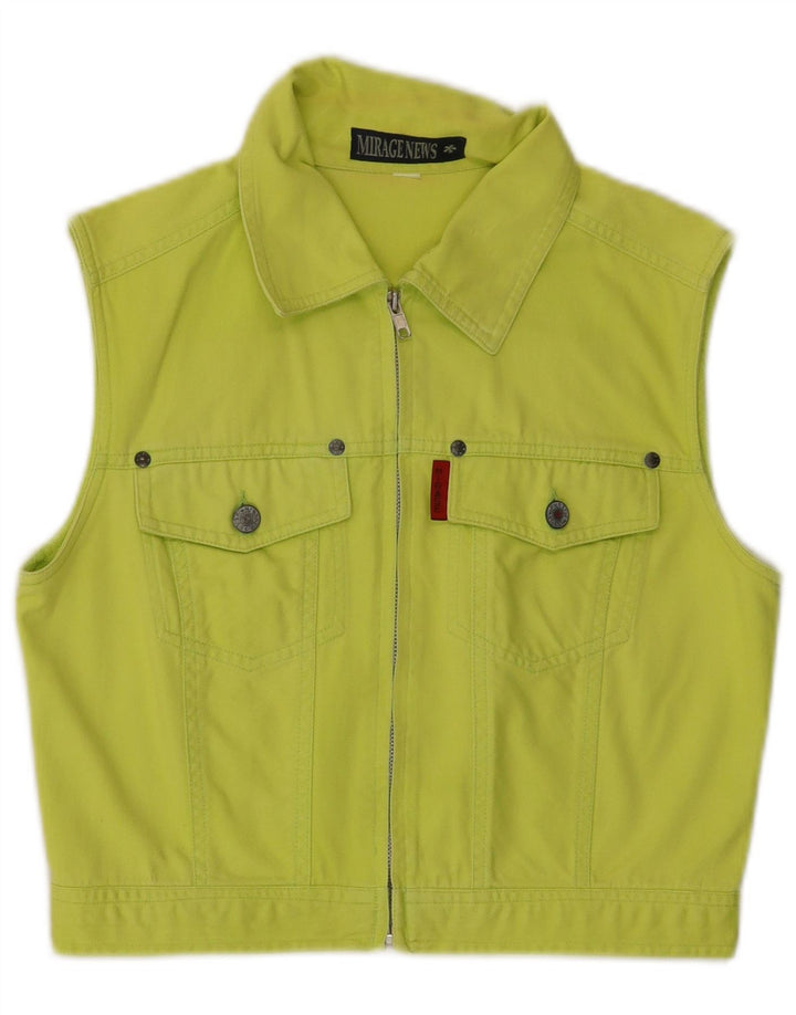 Gilet pentru femei Mirage Crop Denim UK 12, bumbac verde mediu