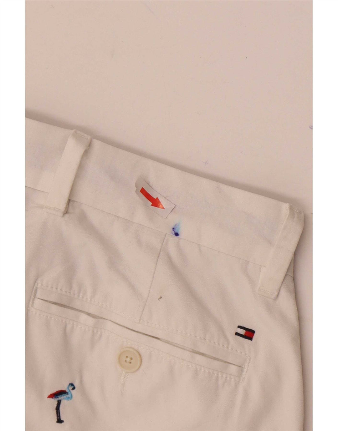 Pantaloni scurți chino grafic pentru bărbați Tommy Hilfiger W31 Medium White