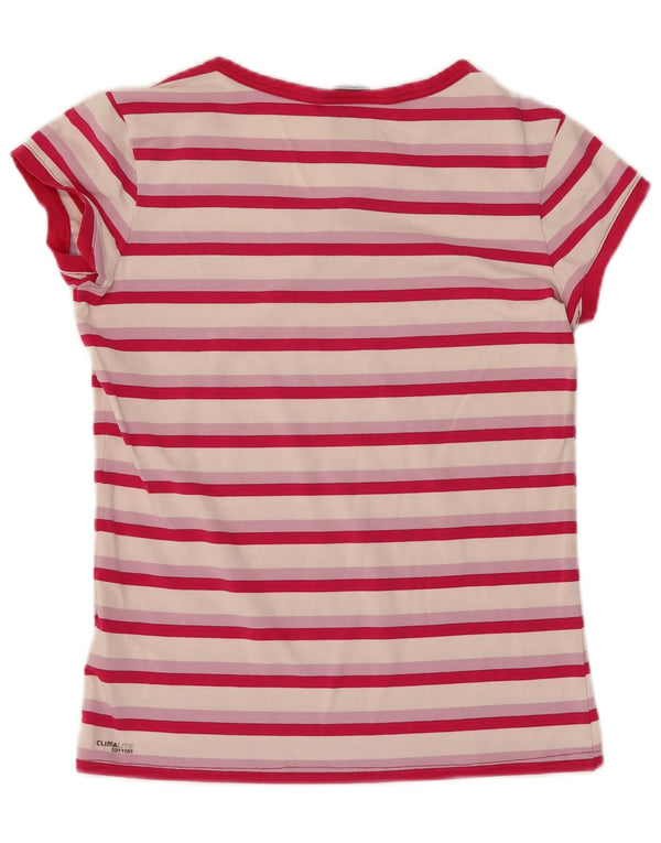 Tricou Adidas Climalite pentru femei Top UK 12 Medium Pink Striped Bumbac