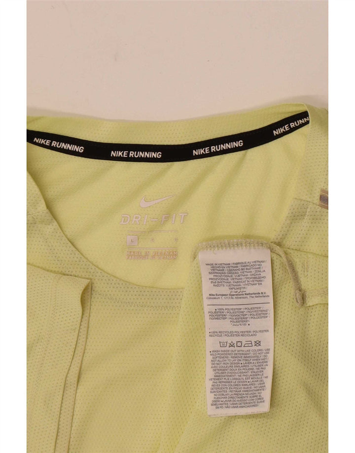 Tricou grafic Nike Dri Fit pentru bărbați Top mare din poliester galben