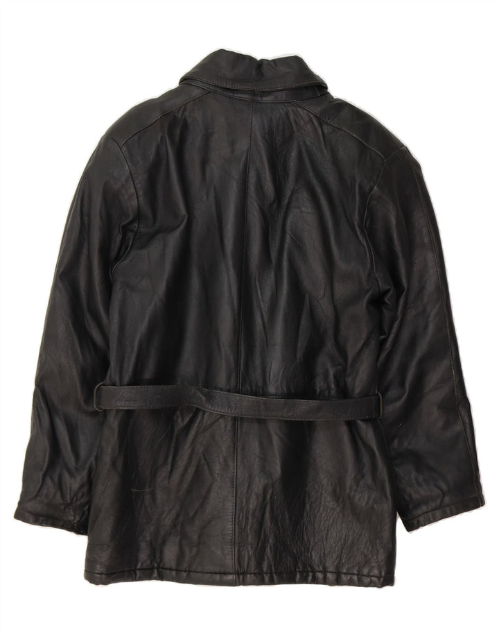 VINTAGE Womens Leather Jacket UK 16 Large Black Leather Vintage Vintage and Second-Hand Vintage from Messina Hembry 