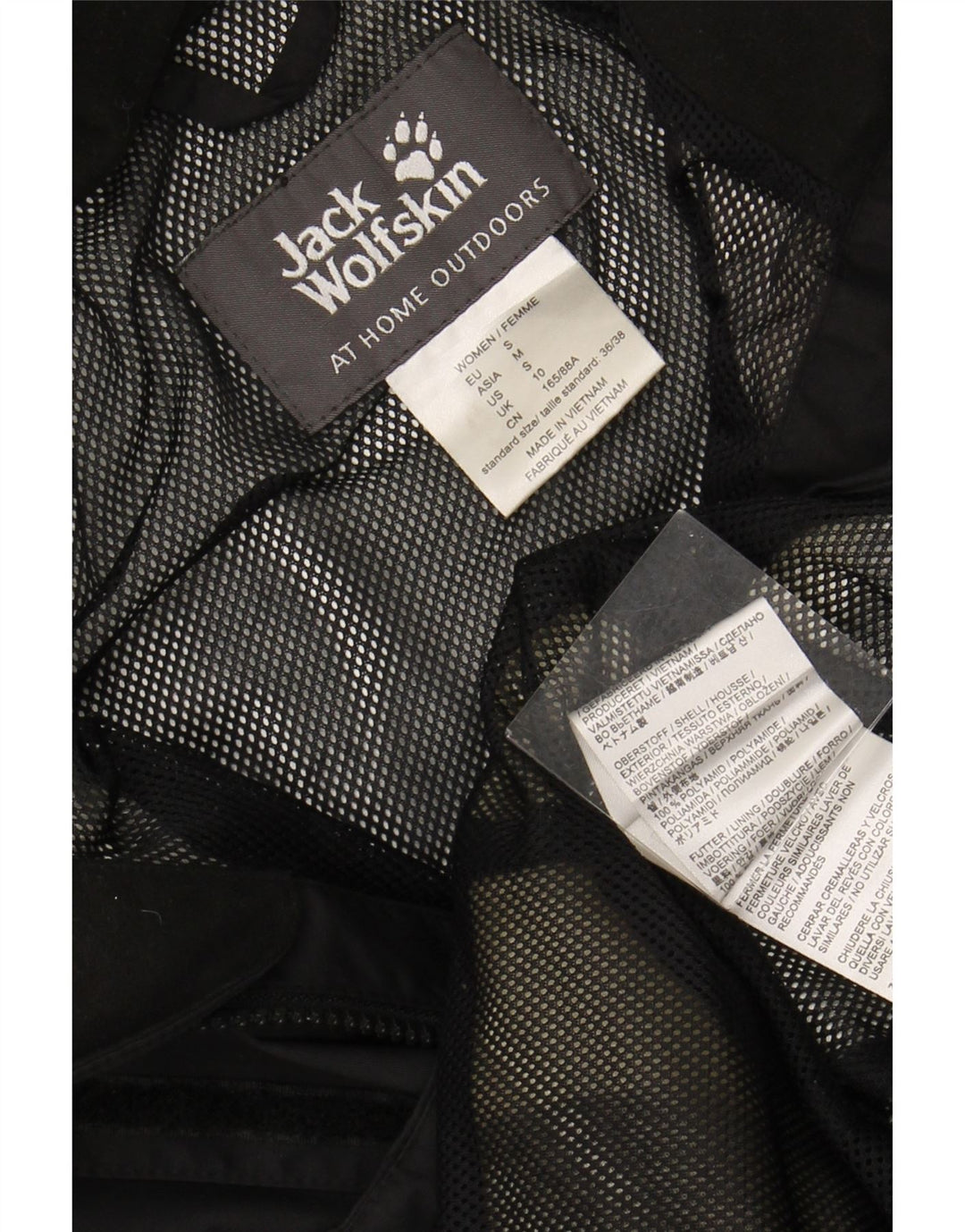 Jachetă de ploaie pentru femei JACK WOLFSKIN UK 10 Poliamidă neagră mică