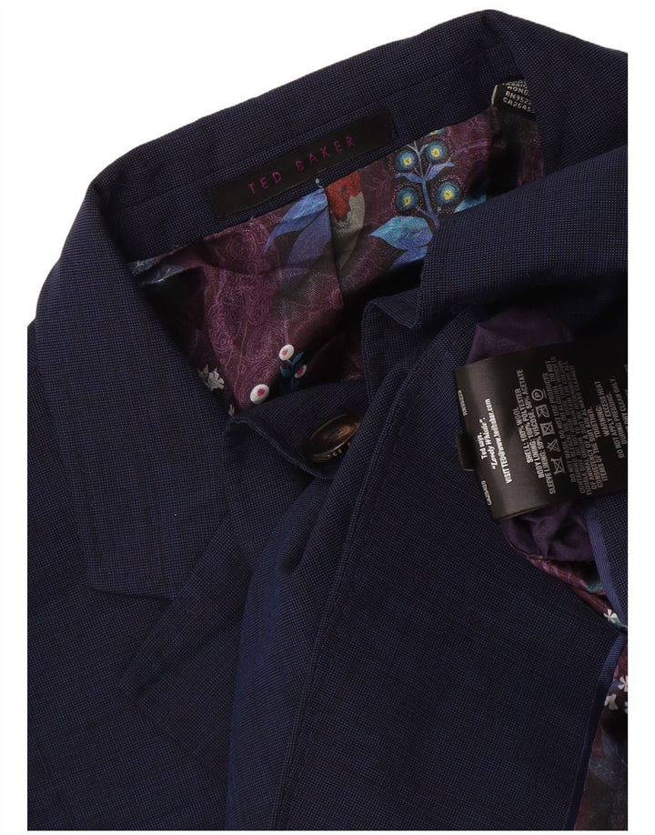 Jachetă Ted Baker pentru bărbați, cu 2 nasturi, UK 44 2XL Lână bleumarin