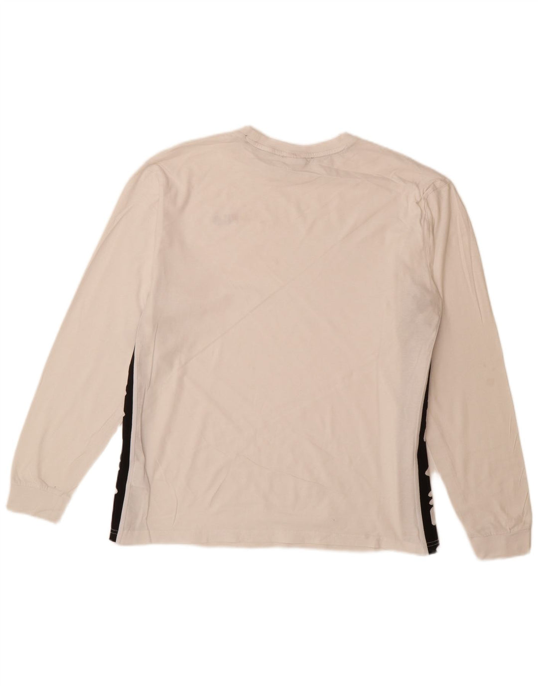 Top grafic pentru bărbați FILA cu mânecă lungă, mare, alb, din bumbac color bloc