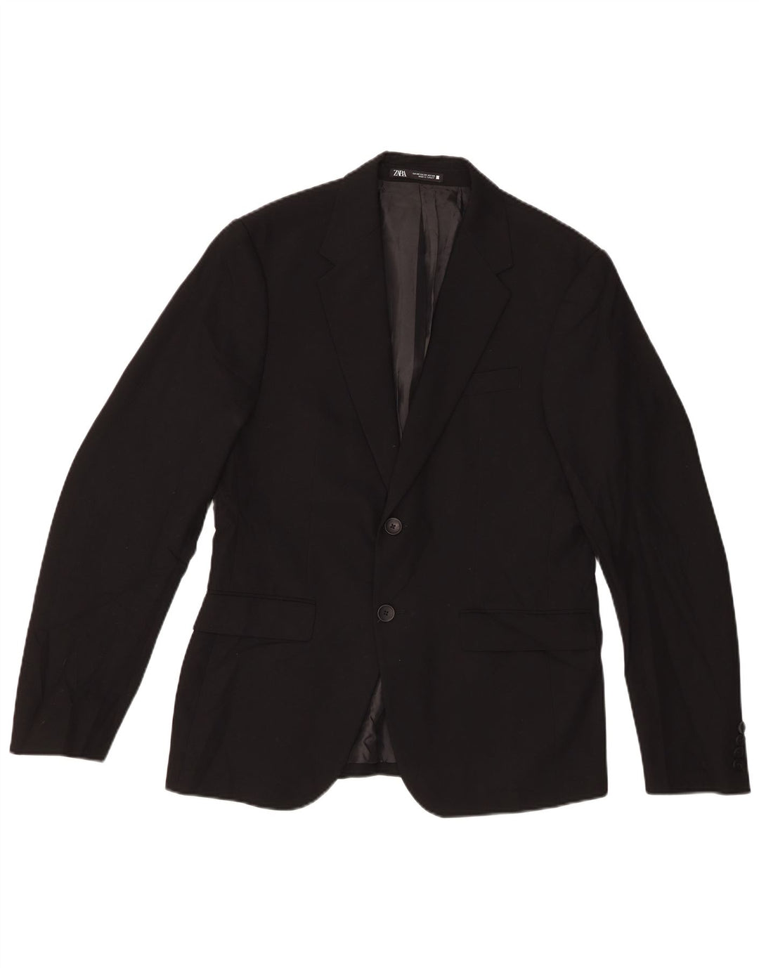 Blazer pentru bărbați Zara cu 2 nasturi EU 48 Viscoză Neagră Medie