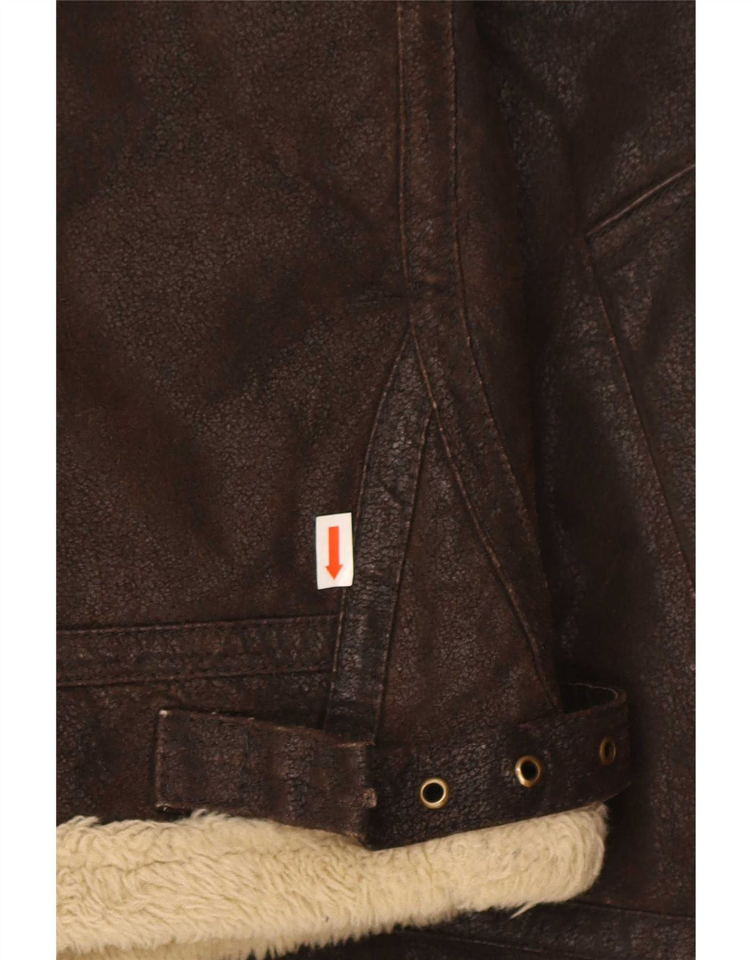 Jachetă din piele Sherpa pentru bărbați CINTI UK 42 XL maro