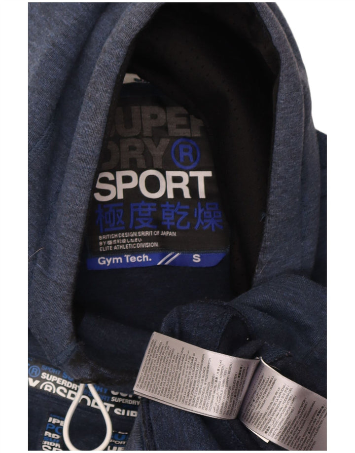 Pulover cu glugă grafic Superdry pentru bărbați, mic, albastru, poliester