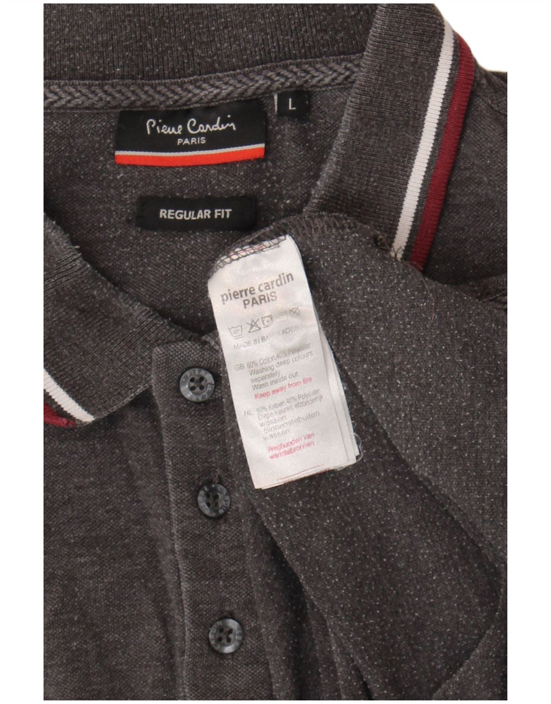 Cămașă polo Pierre Cardin pentru bărbați, mare, gri bumbac