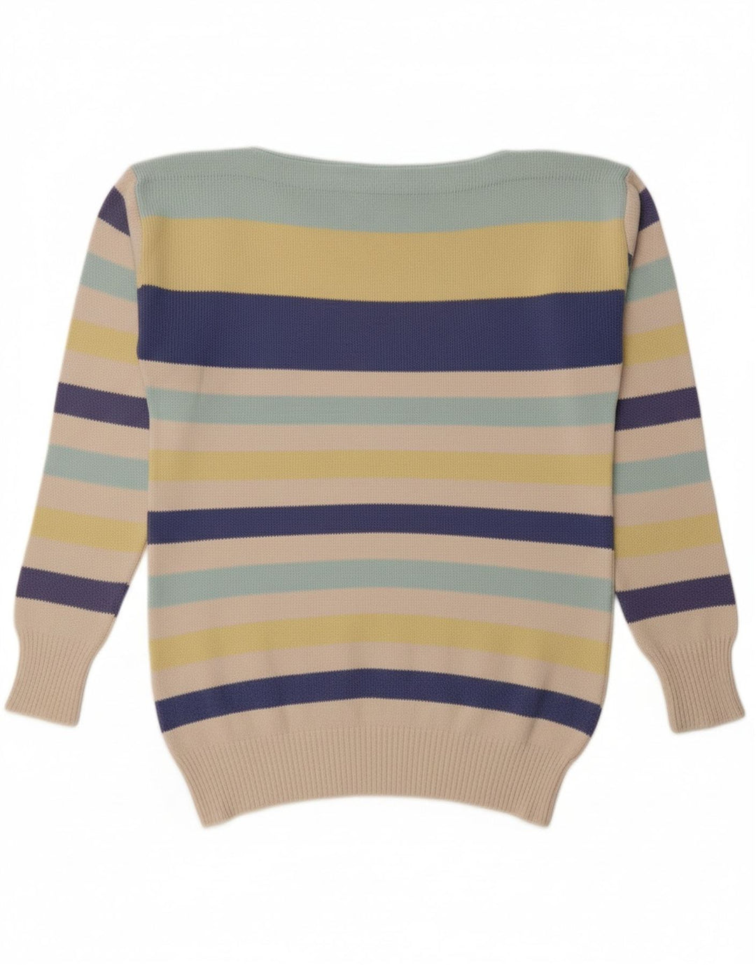 KAPPA Womens Boat Neck Jumper Sweater UK 14 Medium Multicoloured Striped Vintage Kappa and Second-Hand Kappa from Messina Hembry 