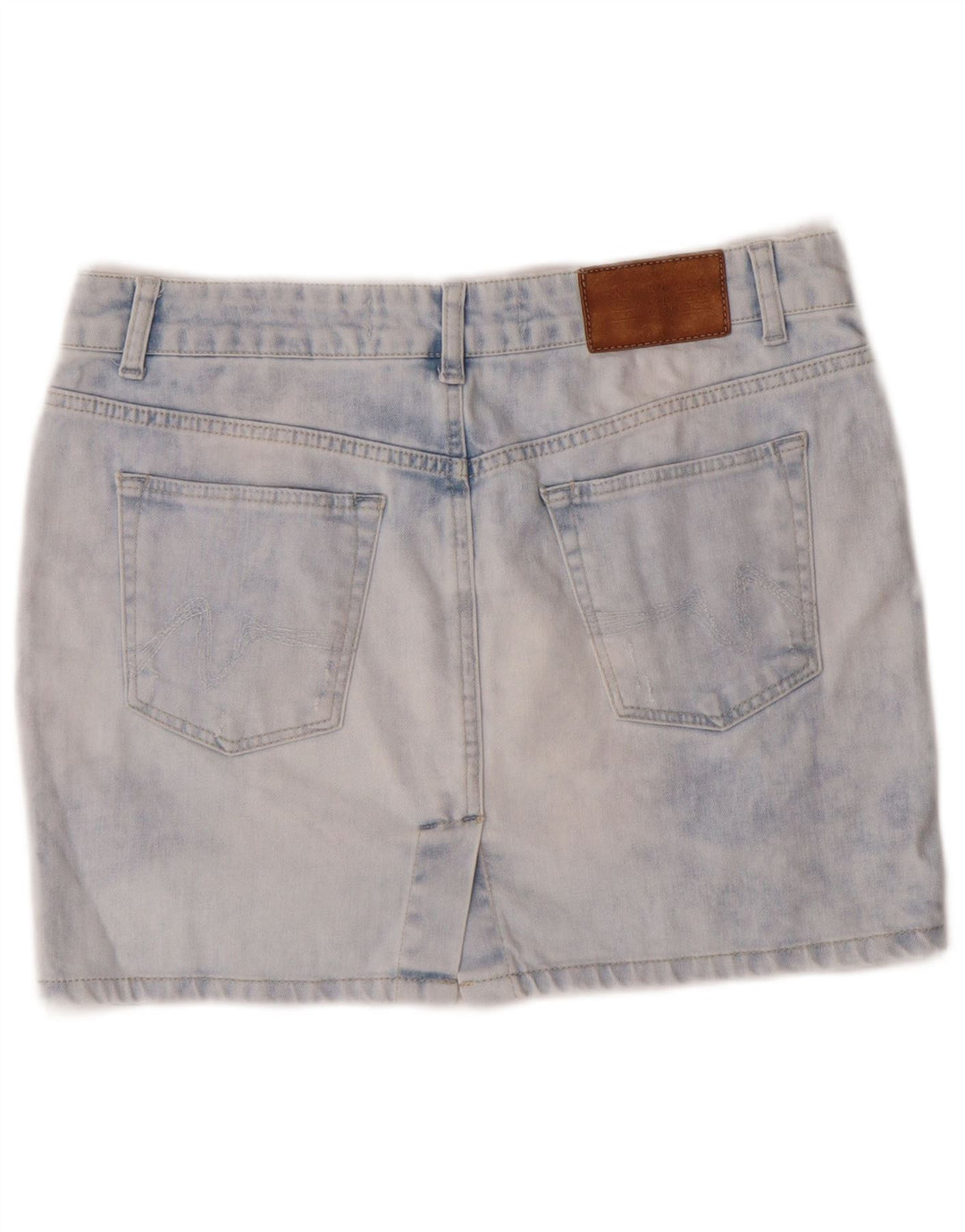Fusta de denim cu spălare acidă pentru femei Zara EU 40 Medium W30 Blue Cotton Classic