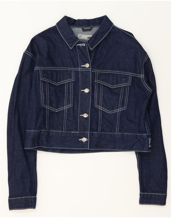 Jachetă de blugi Topshop pentru femei UK 14 mare, albastru bleumarin, bumbac