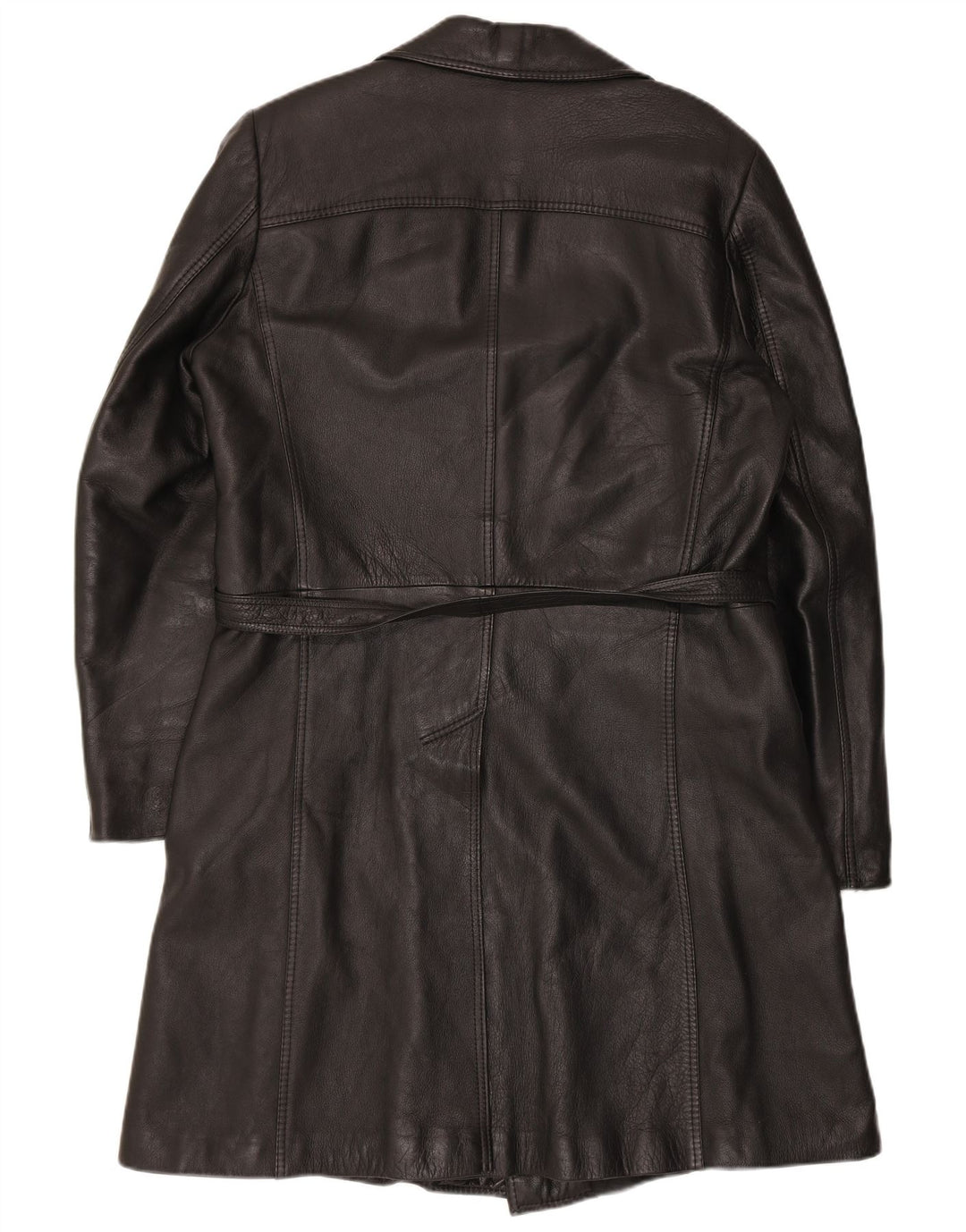 Palton din piele dublu pentru bărbați vintage UK 38 mediu negru