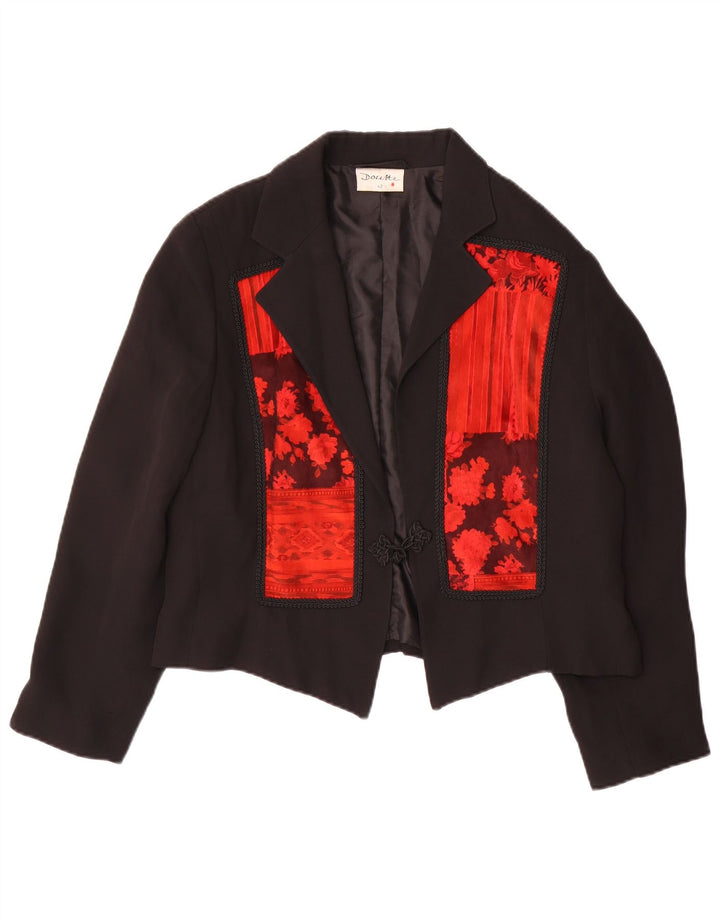 Jachetă pentru femei Dorette Crop 1 Button Blazer IT 42 Medium Black Floral