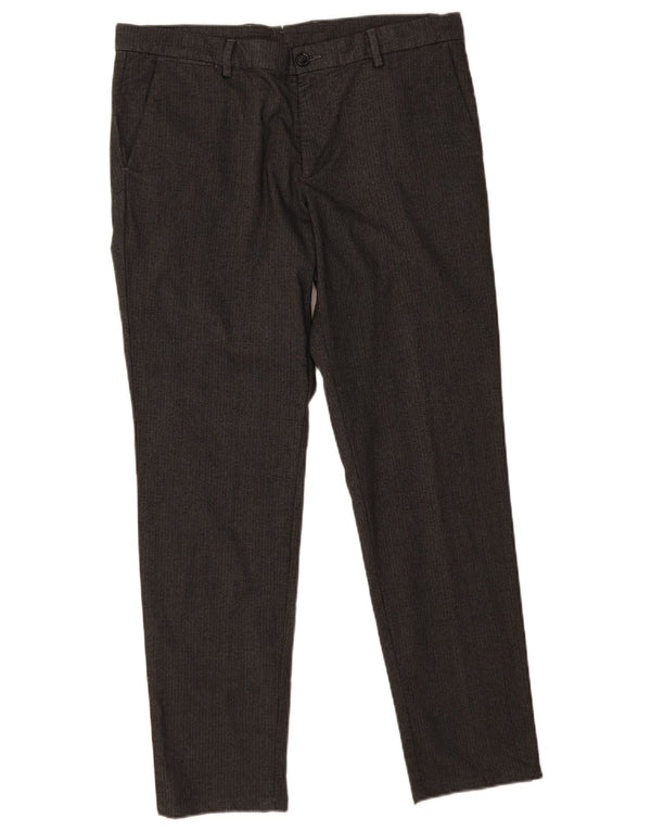 Pantaloni chino subțiri pentru bărbați Trussardi, IT 52 XL W36 L31, bumbac gri în spină de pește