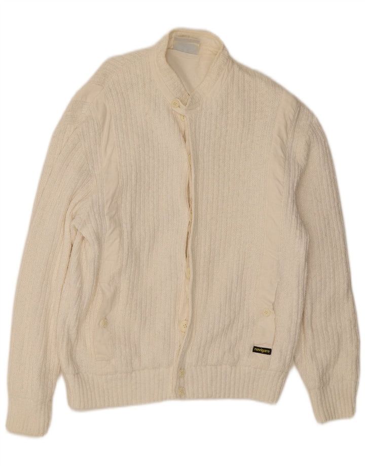 Pulover cardigan pentru bărbați Navigare IT 50/52 Medium White
