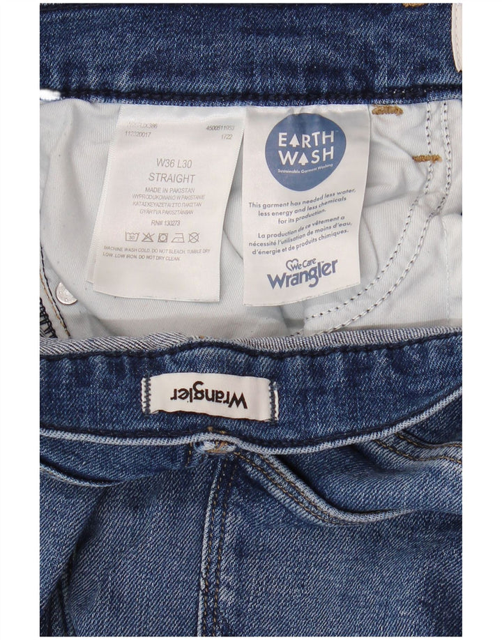 WRANGLER Blugi drepti pentru bărbați W36 L30 Bumbac albastru