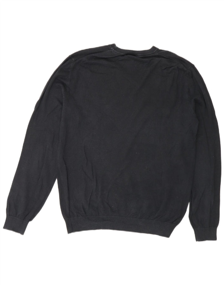Pulover Benetton pentru bărbați cu gât crew pulover mediu negru clasic