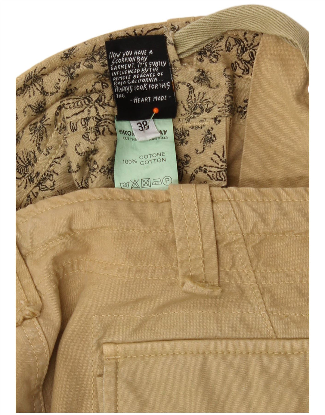 Pantaloni scurti cargo Scorpion Bay pentru femei W38 XL bumbac bej