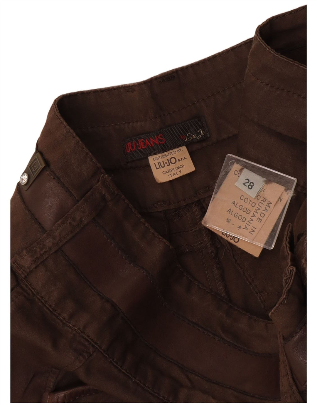 Pantaloni scurți casual pentru femei Liu Jo W28 bumbac maro mediu