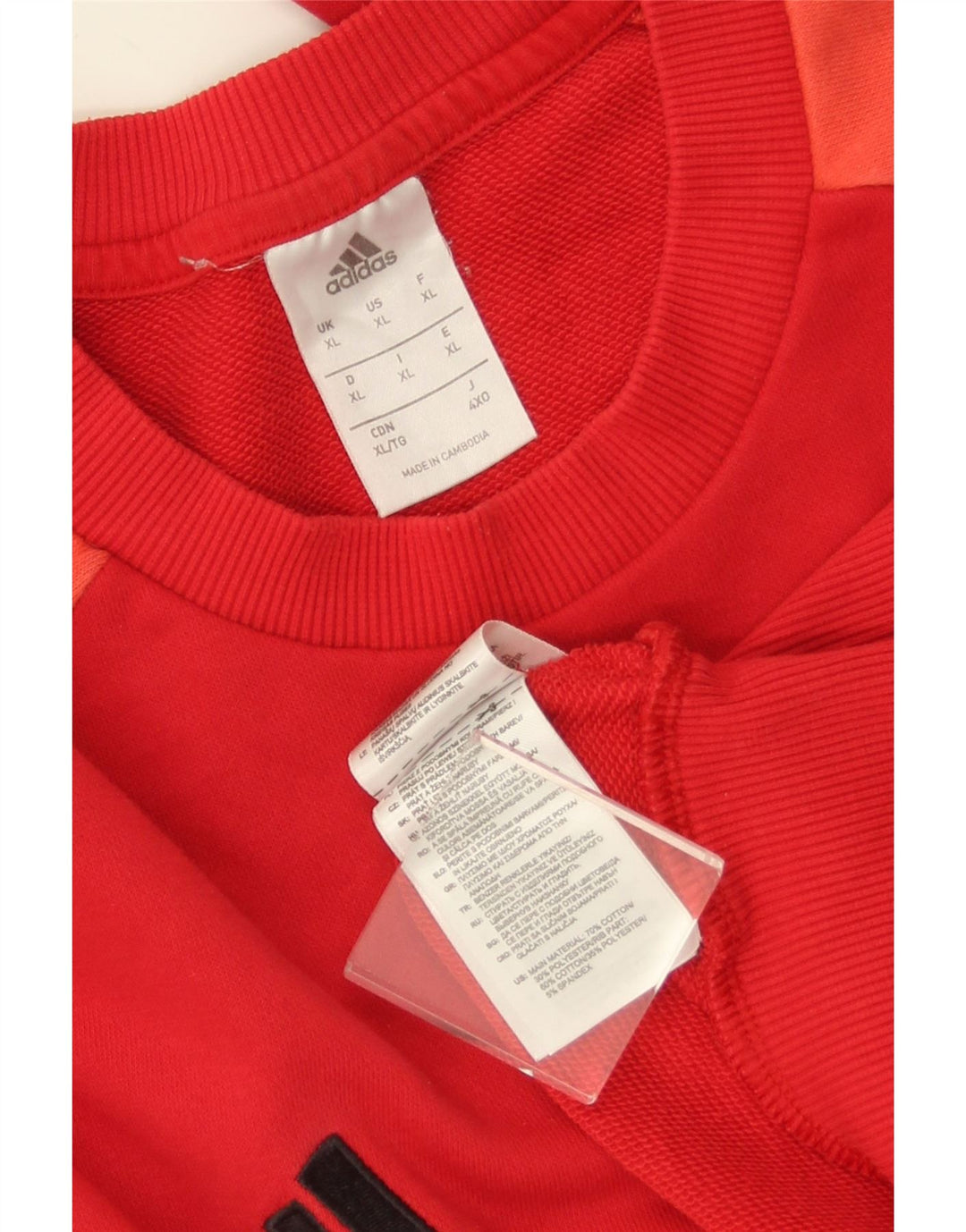 Hanorac pentru bărbați ADIDAS Jumper XL, roșu, bumbac color bloc