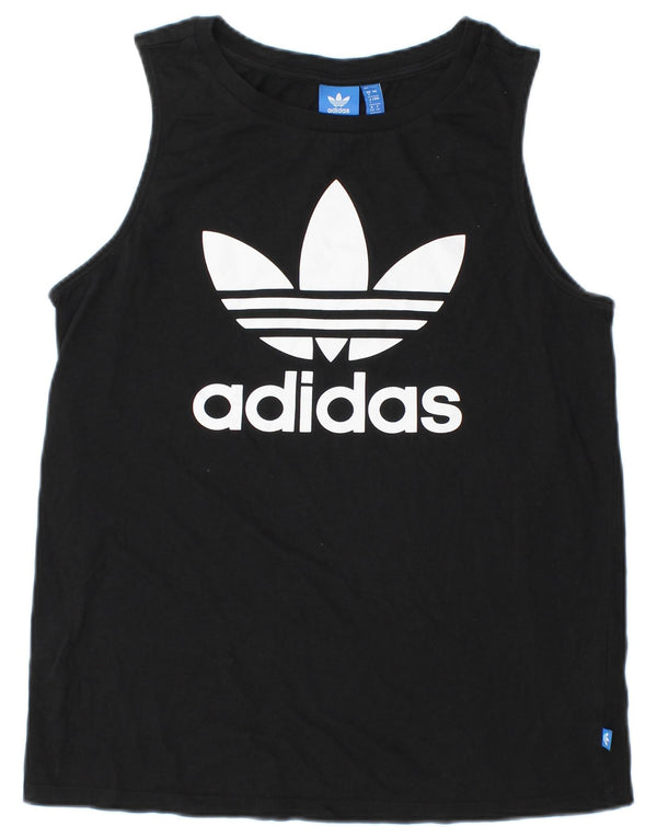 Vesta grafică pentru femei Adidas UK 8 Small Bumbac negru