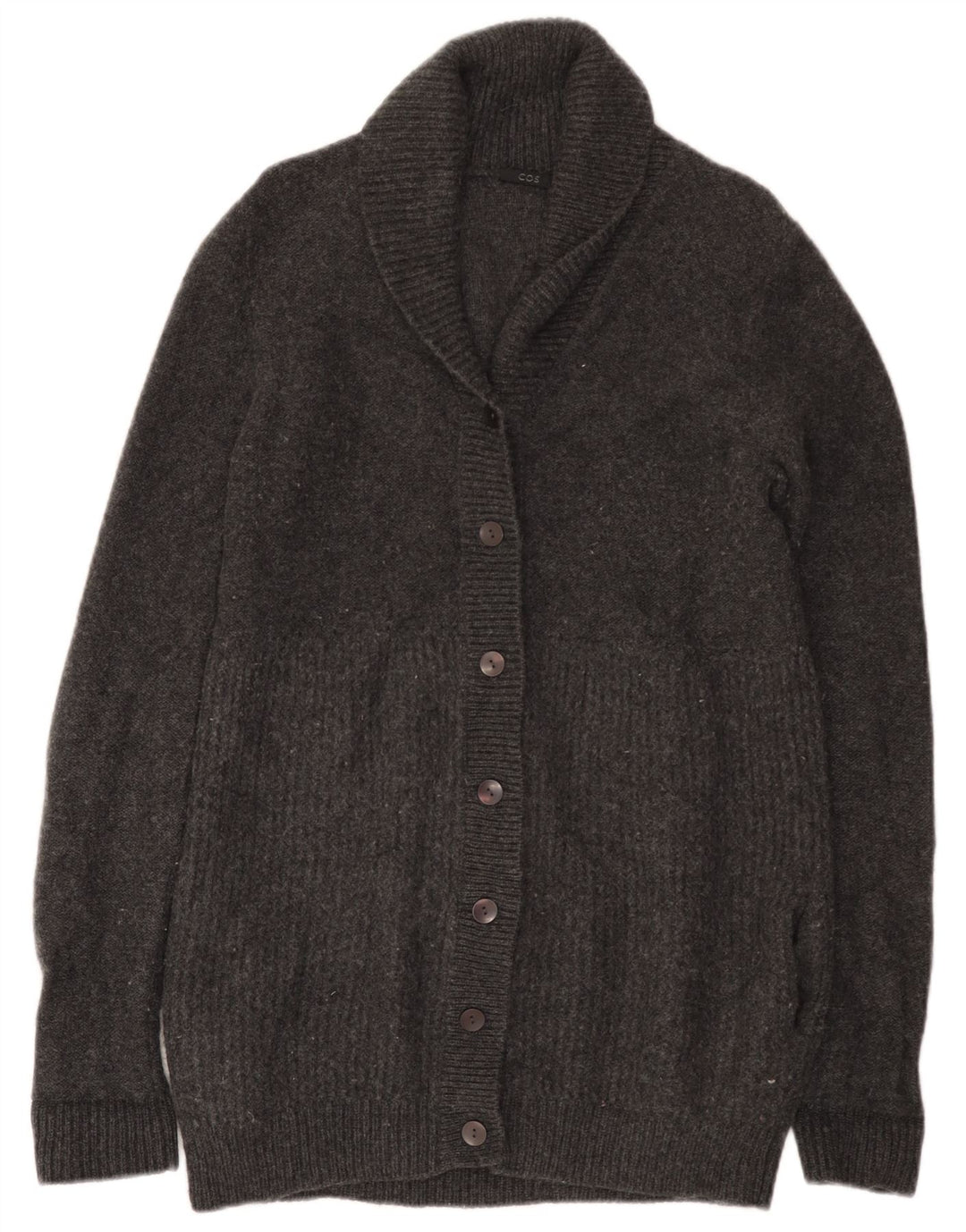 Pulover cardigan pentru femei Cos UK 10, lână gri mică