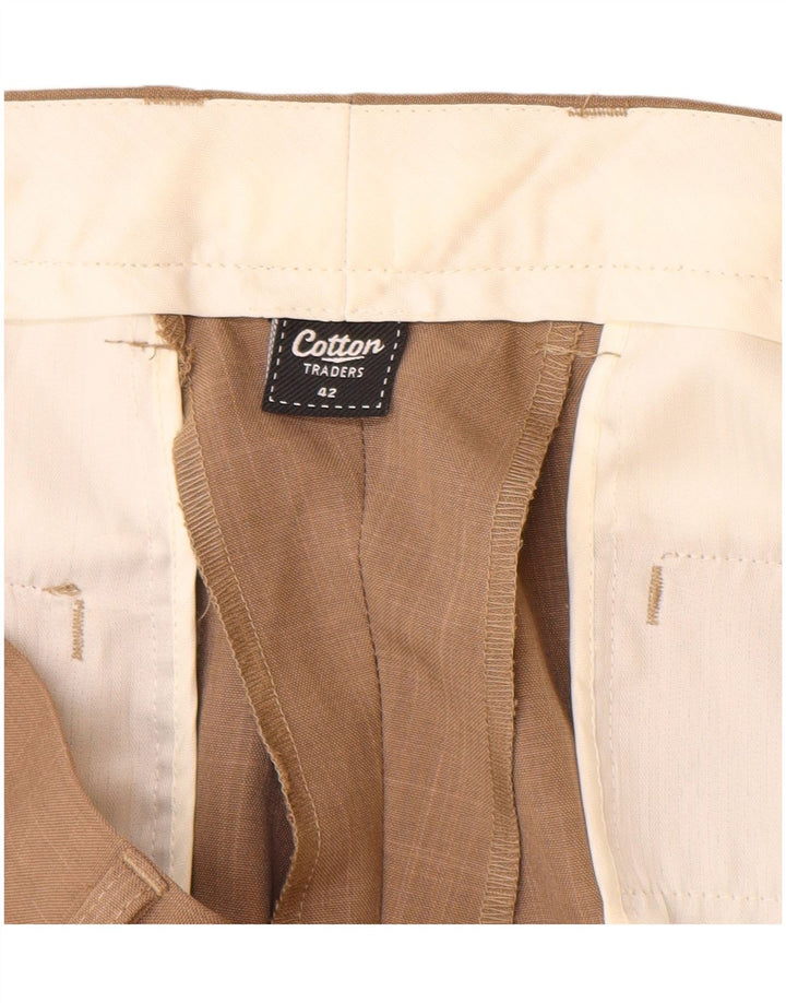 COTTON TRADERS Pantaloni de costum pentru bărbați L42 L31 Bej Poliester