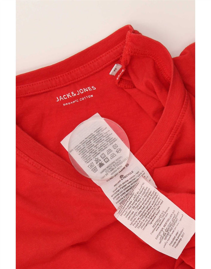 Tricou Jack & Jones pentru bărbați Top din bumbac roșu mediu