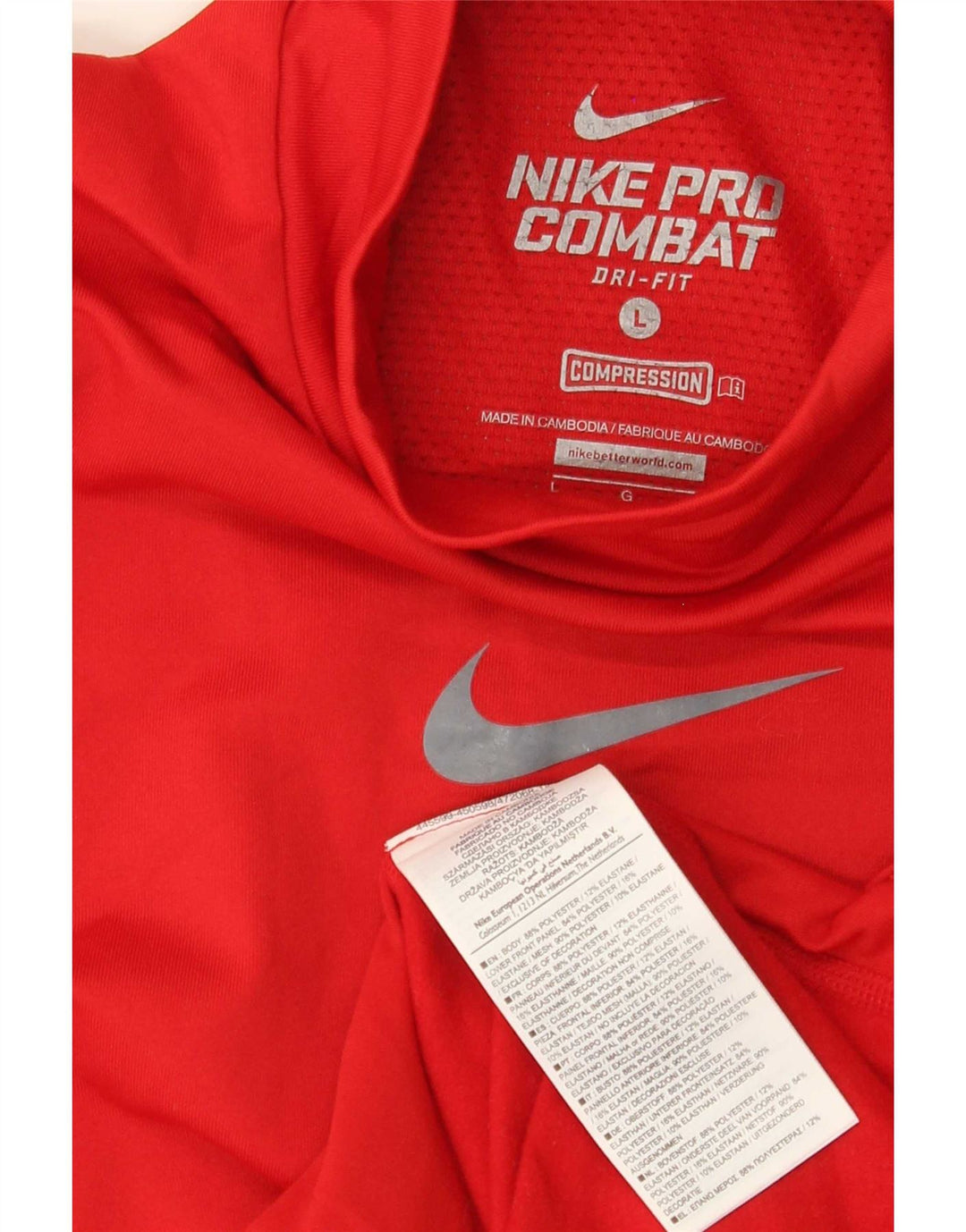 Nike pentru bărbați Dri Fit Top cu mânecă lungă din poliester roșu mare
