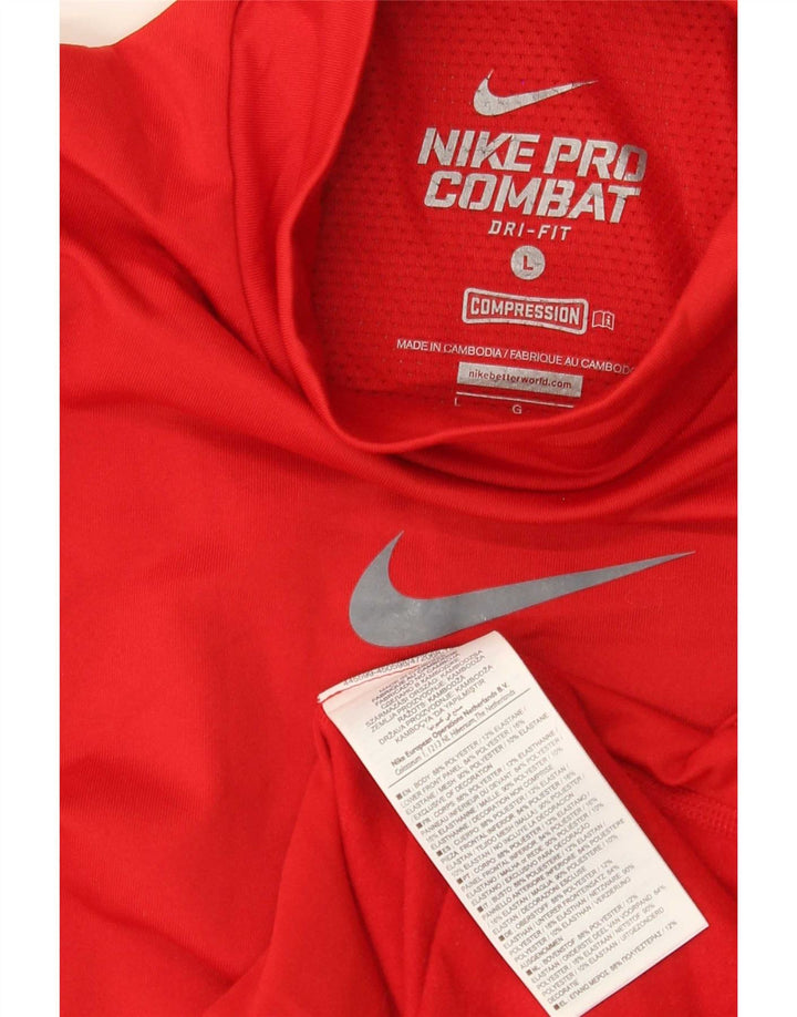 Nike pentru bărbați Dri Fit Top cu mânecă lungă din poliester roșu mare